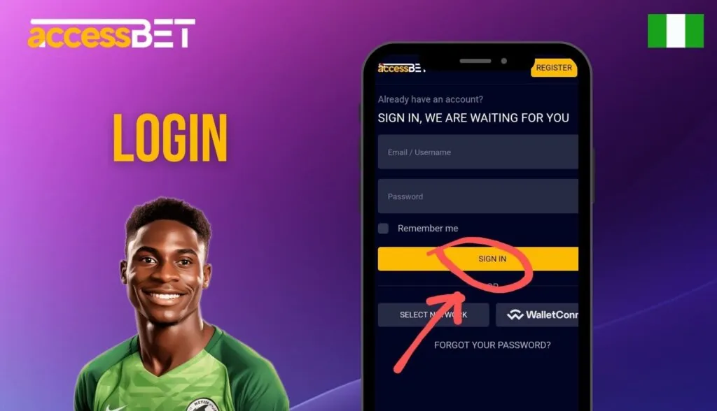 Accessbet Nigeria application Login information