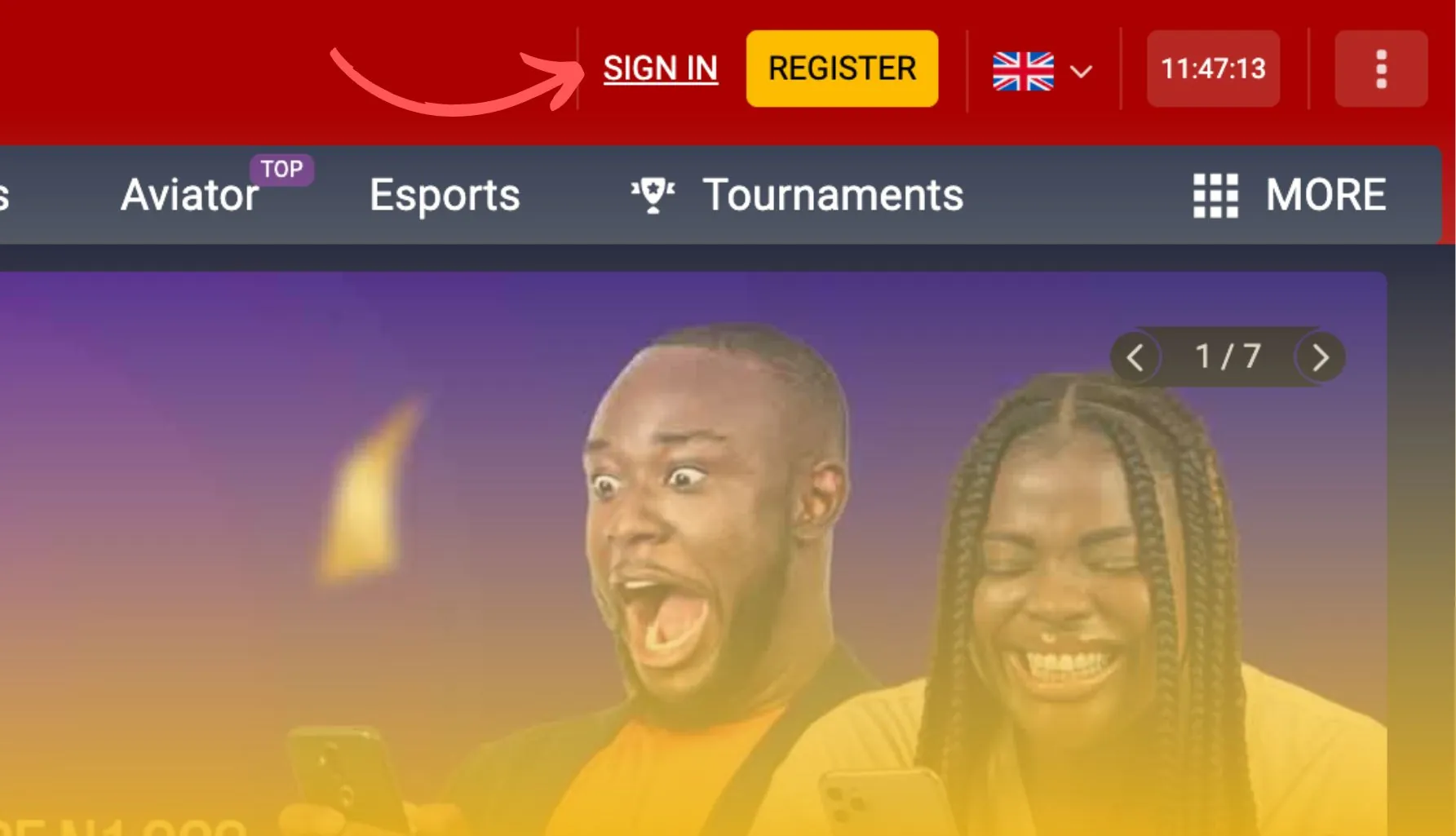 Accessbet Nigeria press login button