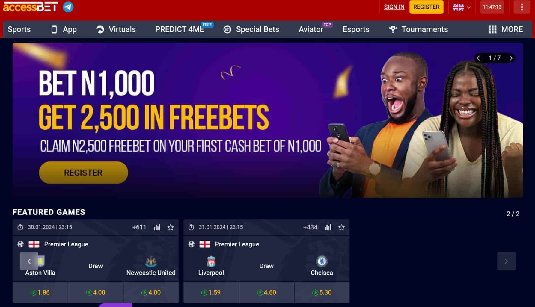 Accessbet open the website step