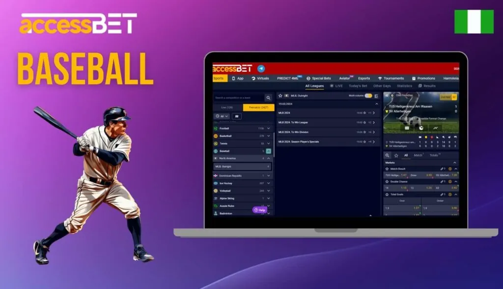 Accessbet Nigeria website Baseball betting guide