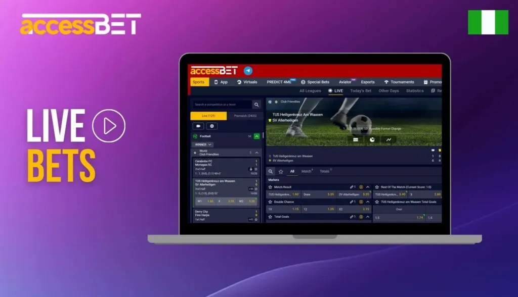 Accessbet Nigeria How to place live bets guide