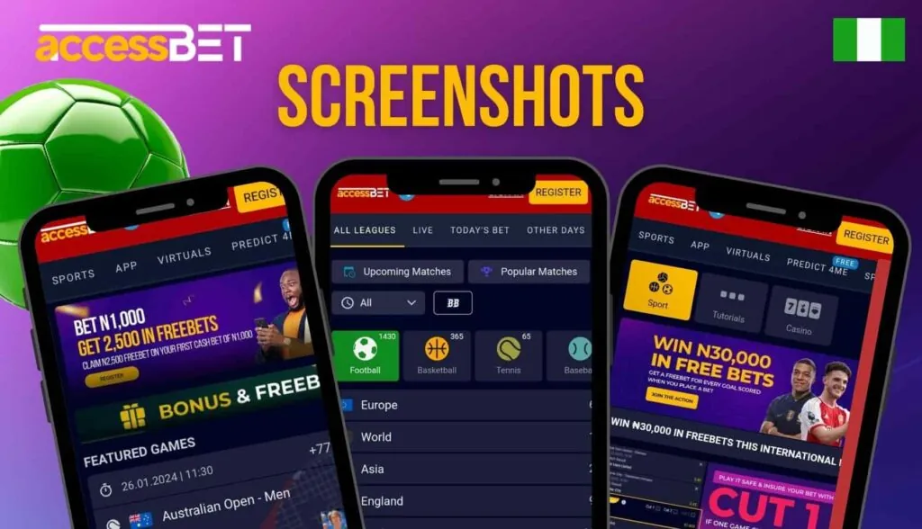 Accessbet Nigeria Screenshots of application