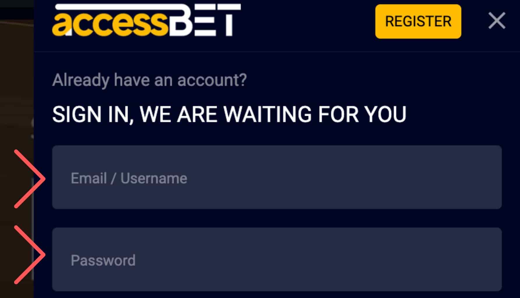 Accessbet Nigeria sign in personal information